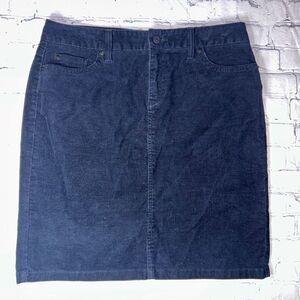 Nwot Women’s Size 8P LL Bean Navy Blue Corduroy Skirt